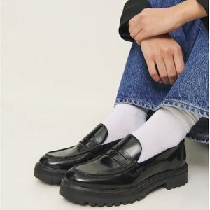 Reformation Agathea Chunky Black Loafers